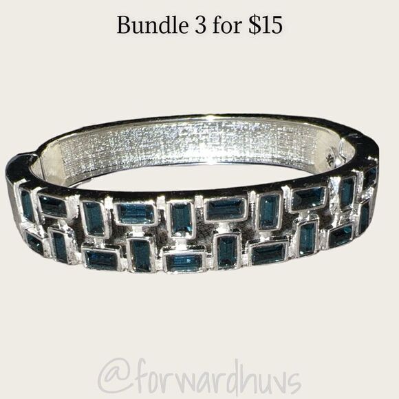 Bundle Sale 3 for $15 | JK Silvertone Hinge Bracelet | Fair Condition Read - Picture 7 of 11